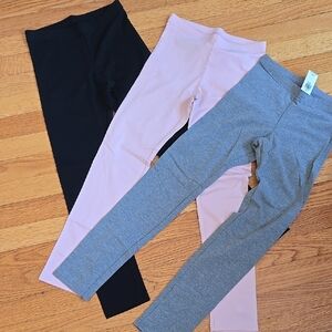 Old Navy Stretchy High-Waisted Leggings in Black Pink and Blue